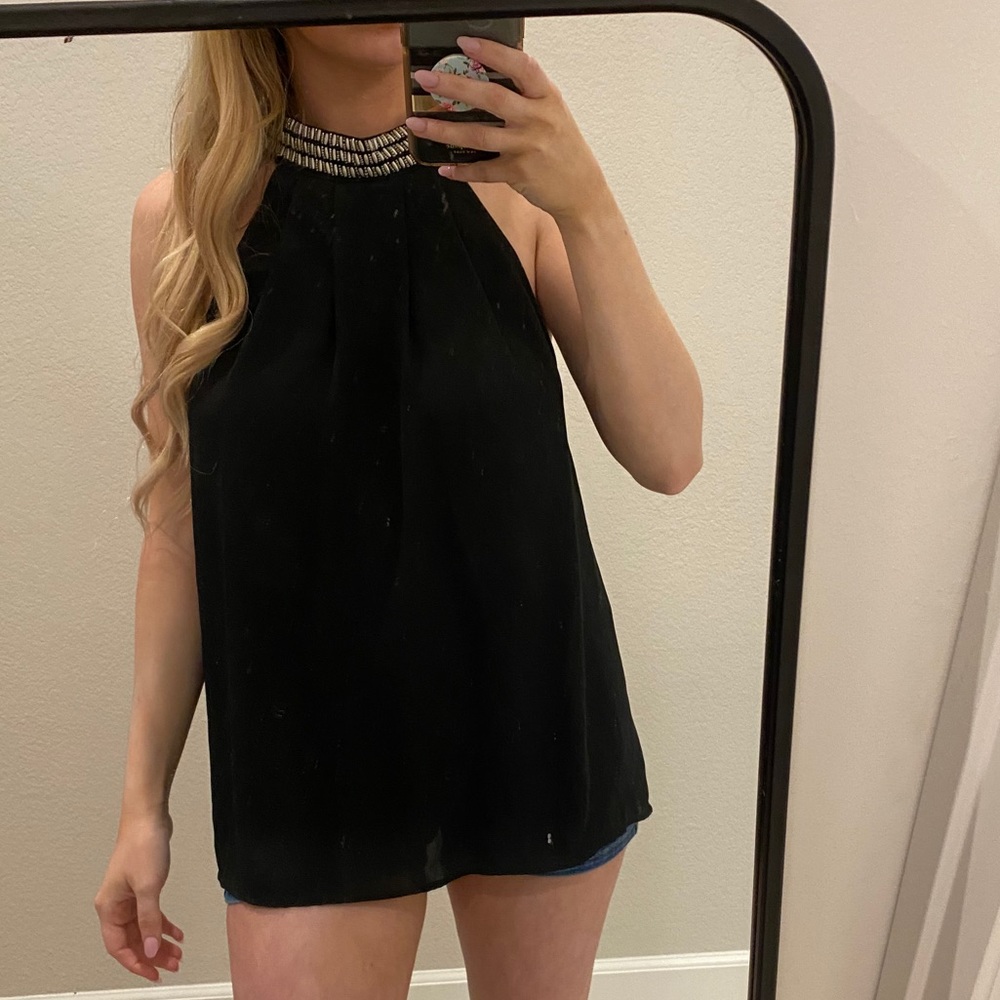 Women’s black blouse with embroidery